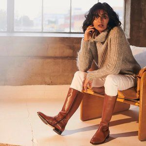 Anthony Veer Abigail Knee Black Chelsea Boots Size 8.5 Medium